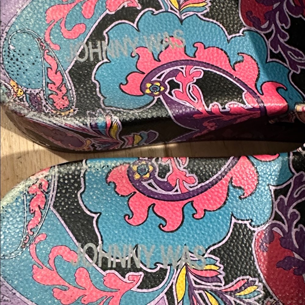 Johnny Was Fatima Platform Pool Slides! Size 6.5 - Picture 7 of 11